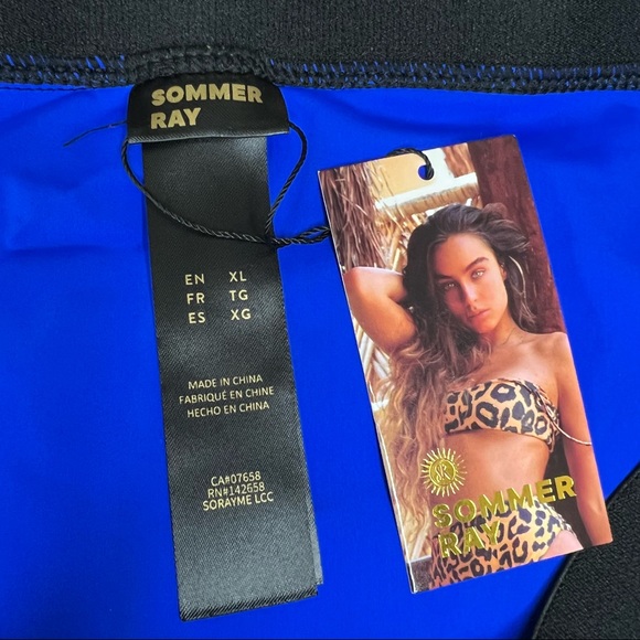 NEW Sommer Ray Color Block Bikini Bottom Blue Size XL - Picture 3 of 7